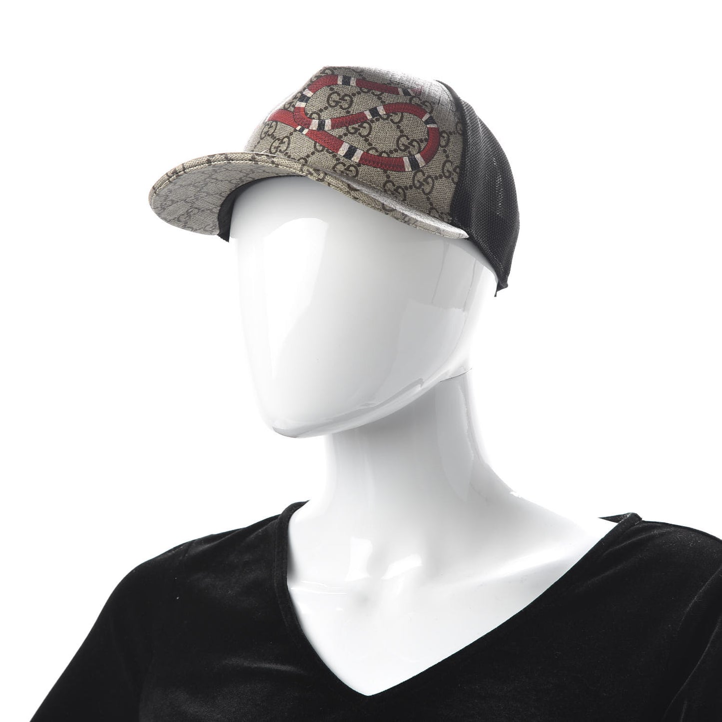 GG Supreme Monogram Kingsnake Print Baseball Hat XS 56 Beige
