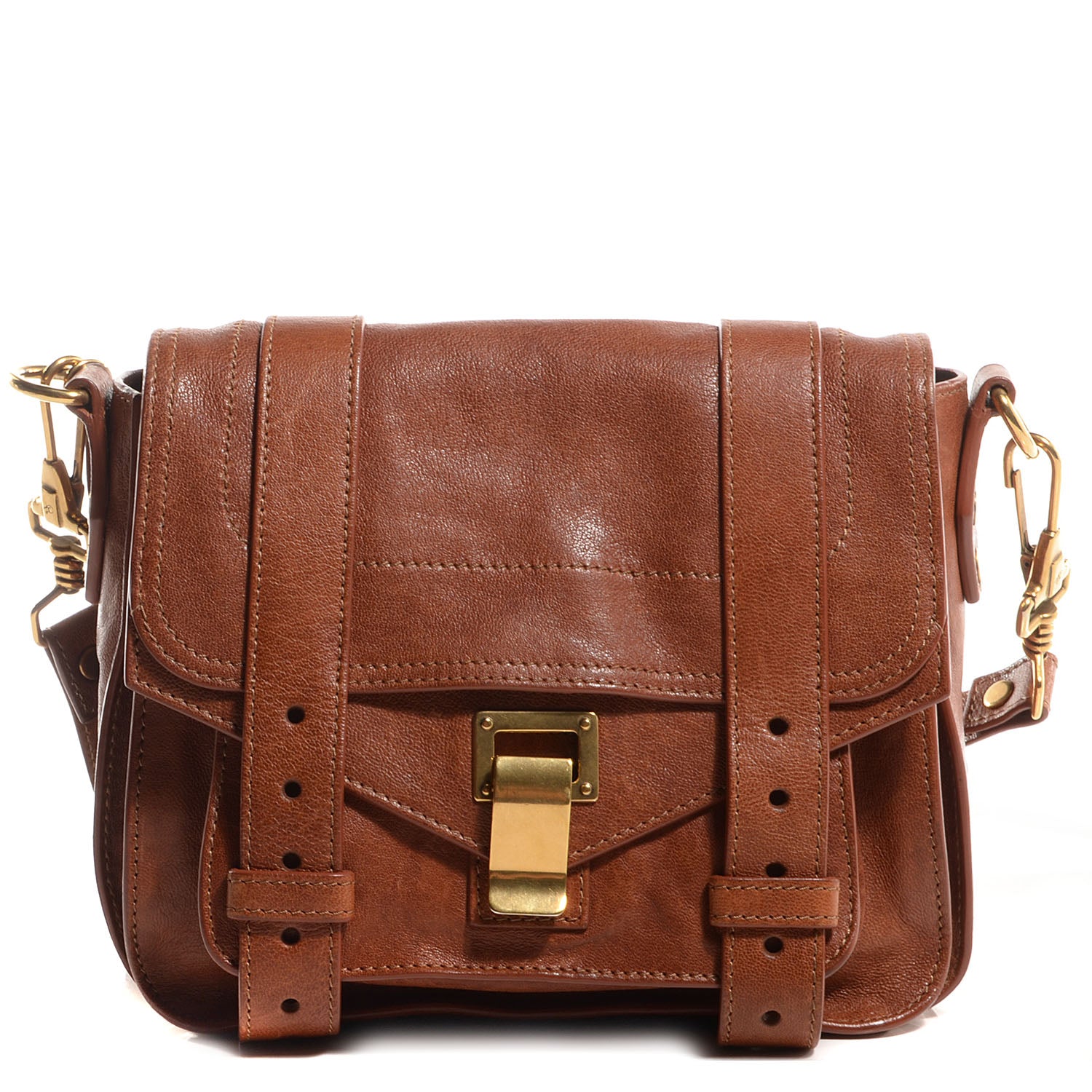 Proenza Schouler Leather PS1 Mini Pouch Messenger Bag Saddle 1 of 12