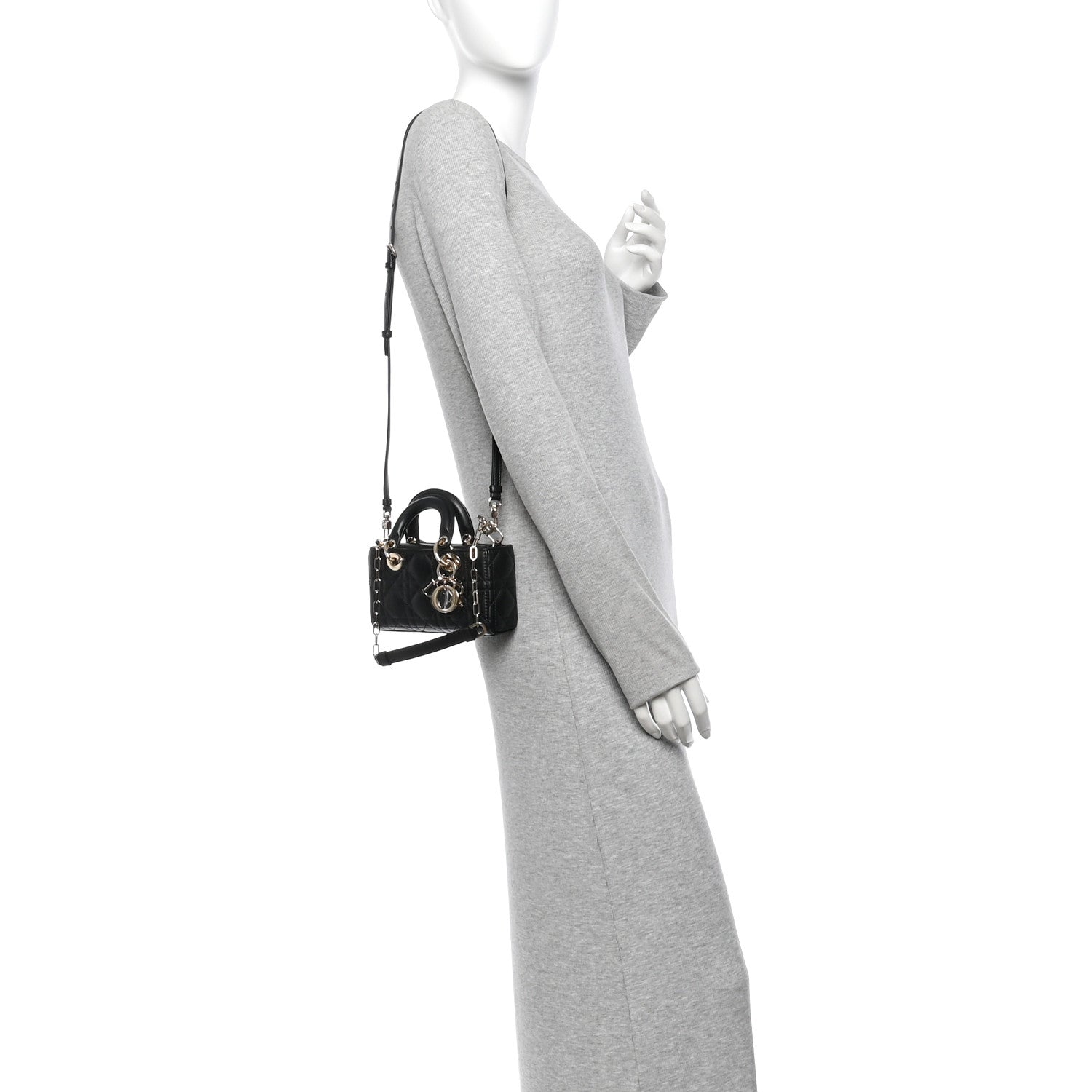 Christian Dior Lambskin Cannage Micro Lady D-Joy Black 2 of 10