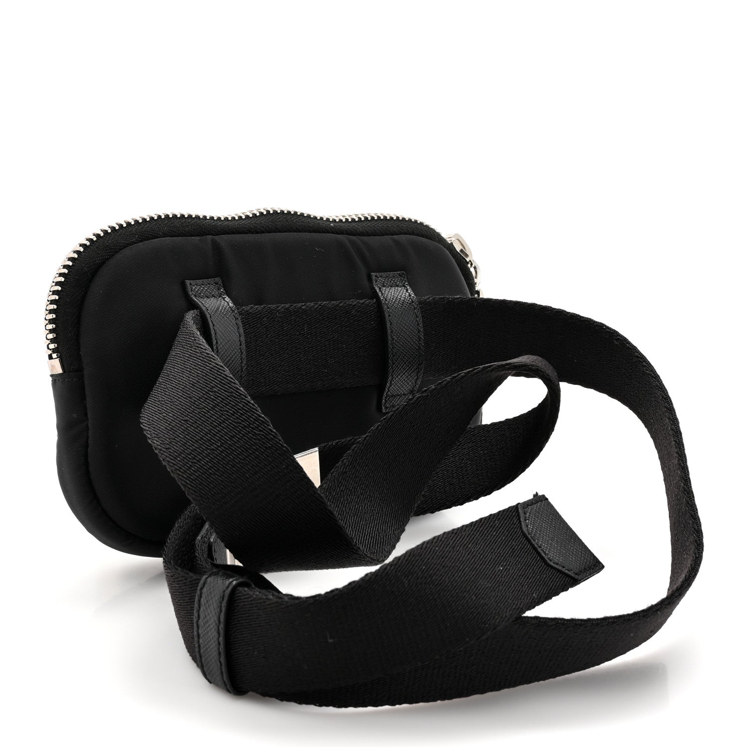 Prada Nylon Saffiano Belt Bag Black Red 3 of 10