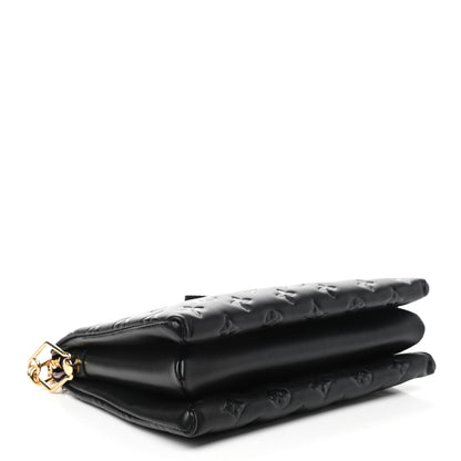 Louis Vuitton Lambskin Embossed Monogram Coussin PM Black 4 of 10