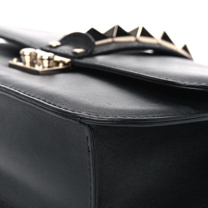 Valentino Garavani Vitello Medium Glam Lock Rockstud Flap Black 8 of 11