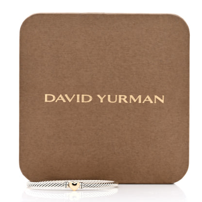 David Yurman Sterling Silver 18K Yellow Gold 3mm Cable Collectibles Heart Bracelet 4 of 4
