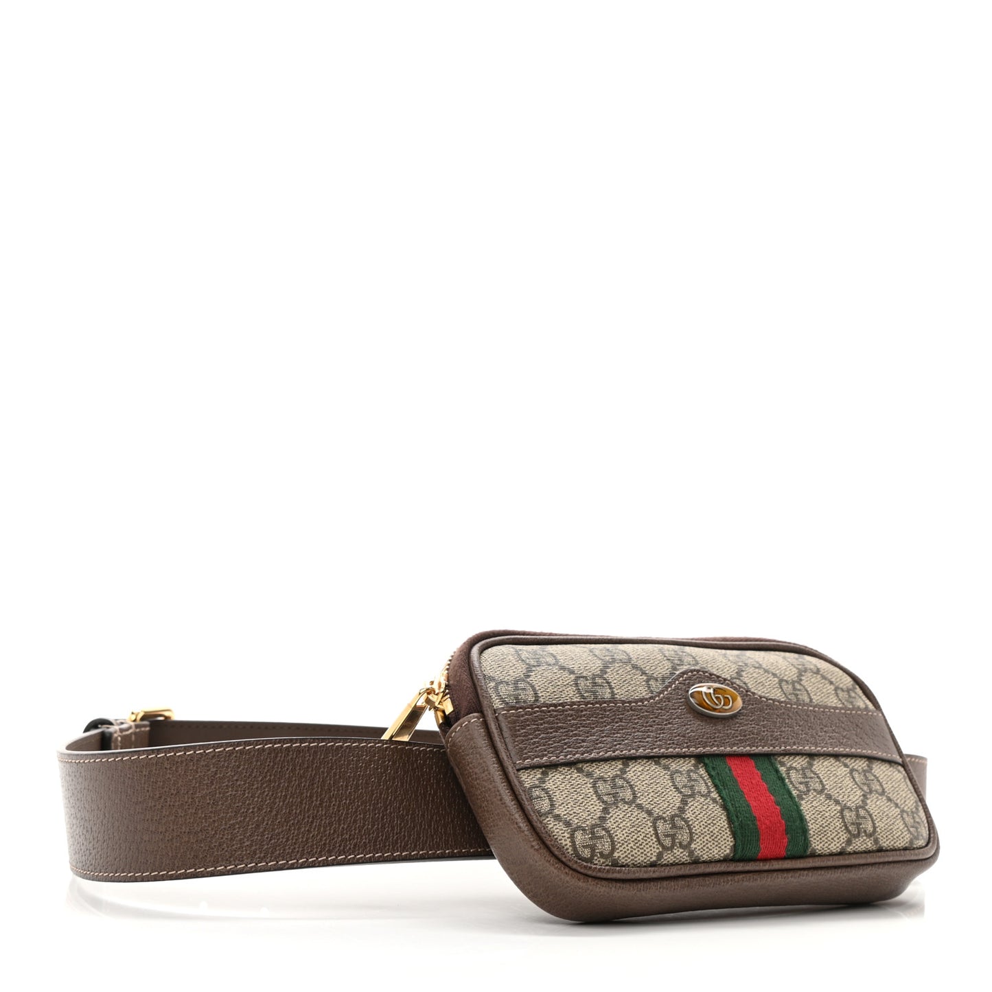 GG Supreme Monogram Ophidia Belted iPhone Case 85 34 Dark Brown