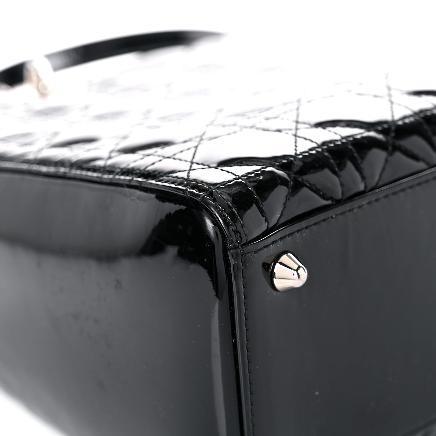 Patent Cannage Large Lady Dior Black