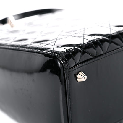 Christian Dior Patent Cannage Large Lady Dior Black 9 of 18
