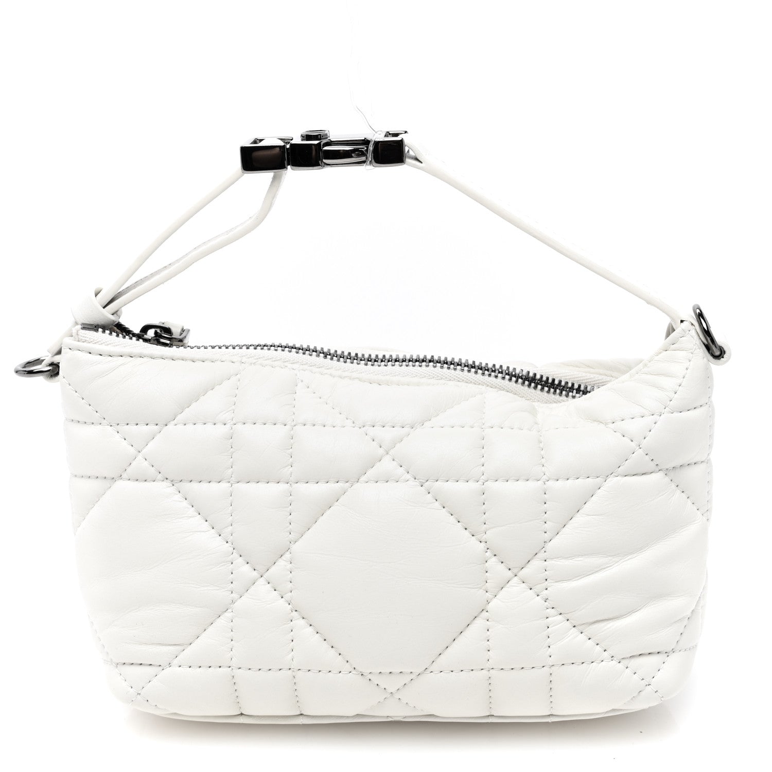 Christian Dior Calfskin Macrocannage Small Diortravel Nomad Pouch Latte 1 of 8
