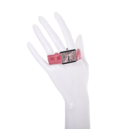 Cartier Stainless Steel Alligator 24mm Tank Solo Quartz Watch Pink 2 of 10