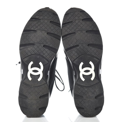Chanel Lycra Fabric CC Sneakers 41 Black 7 of 13