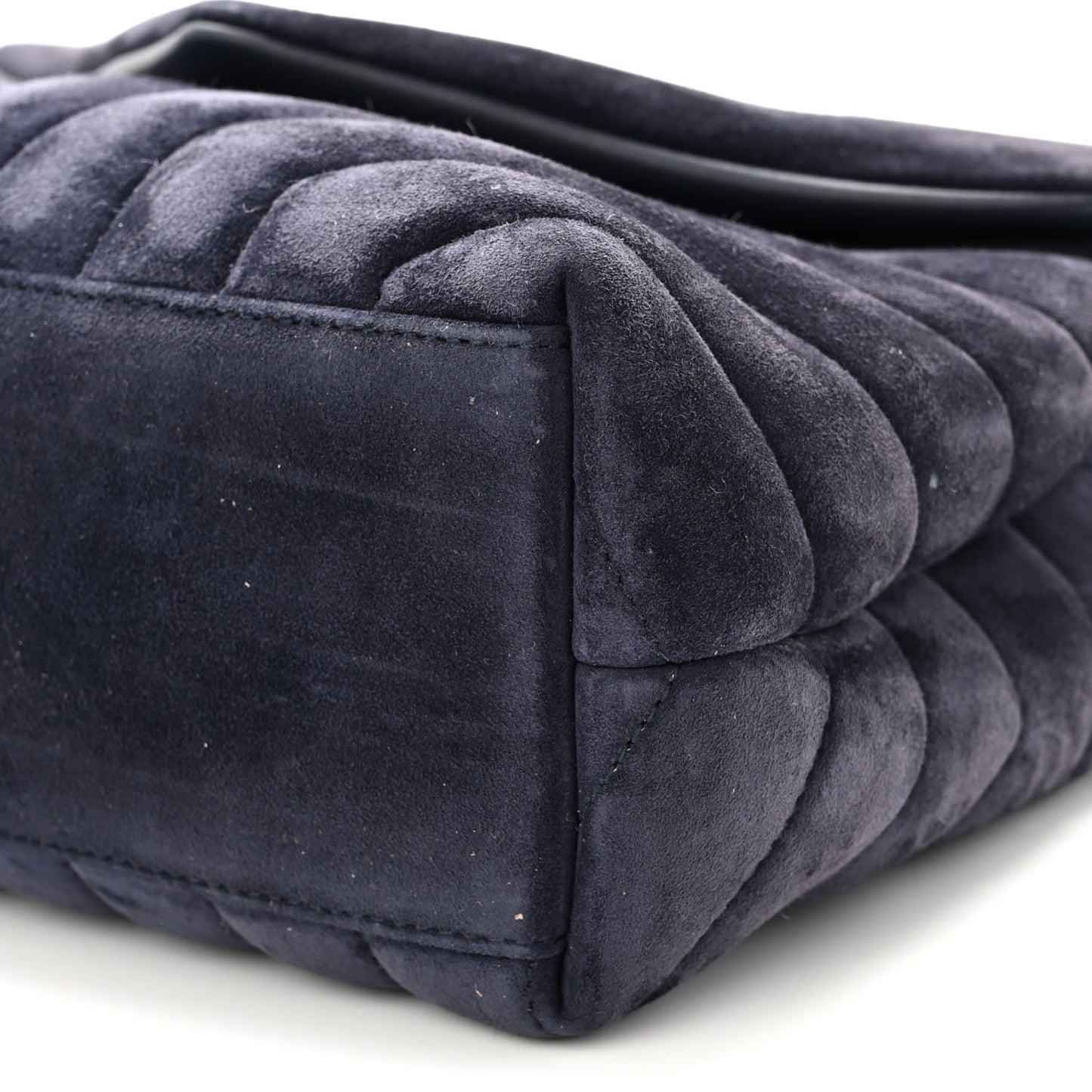 Velvet Y Quilted Monogram Small Loulou Chain Satchel Medium Blue
