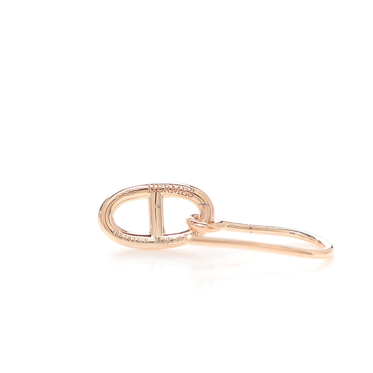 Hermes 18K Rose Gold Ronde Chaine d'Ancre Drop Earrings 3 of 4