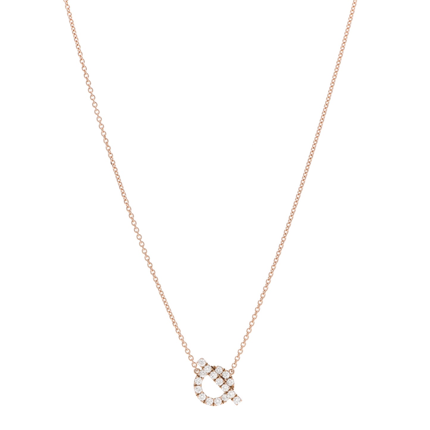 18K Rose Gold Diamond Finesse Pendant Necklace