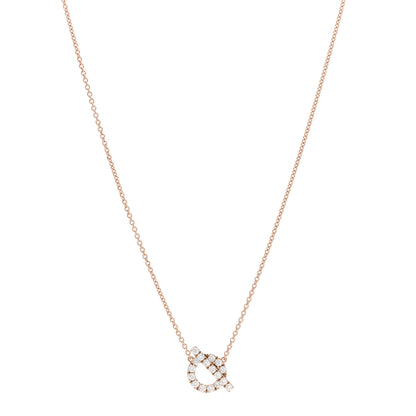 Hermes 18K Rose Gold Diamond Finesse Pendant Necklace 1 of 5