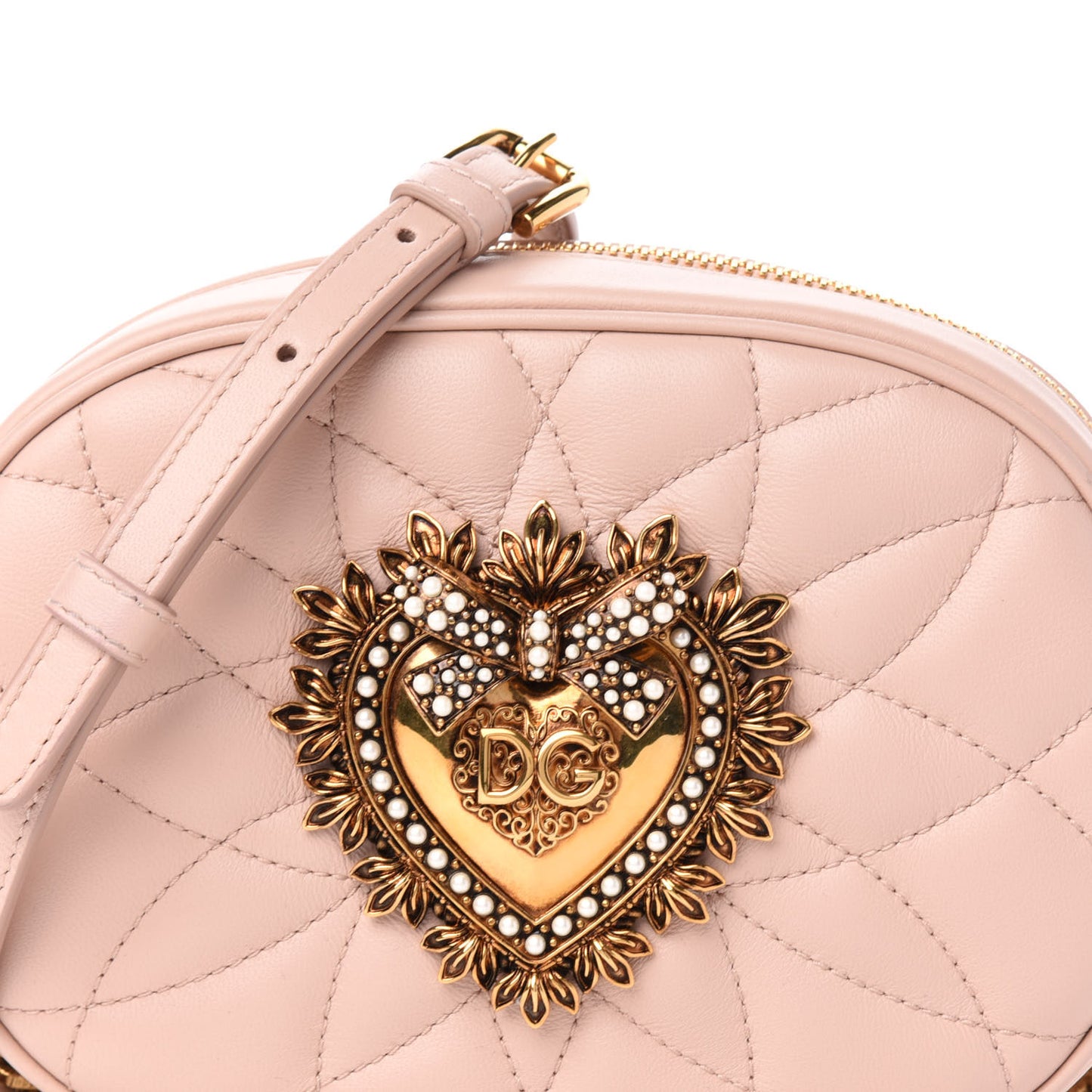 Calfskin Devotion Crossbody Bag Pale Pink