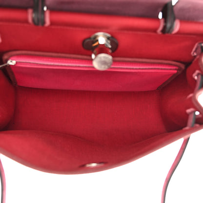 Hermes Vache Hunter Toile Herbag Zip 31 PM Rouge Venetian Rouge Sellier 6 of 13
