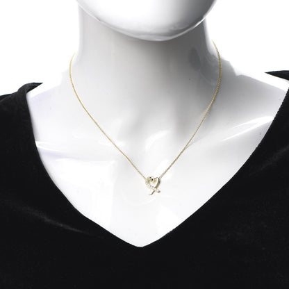 Tiffany 18K Yellow Gold Diamond Small Paloma Picasso Loving Heart Pendant Necklace 2 of 5