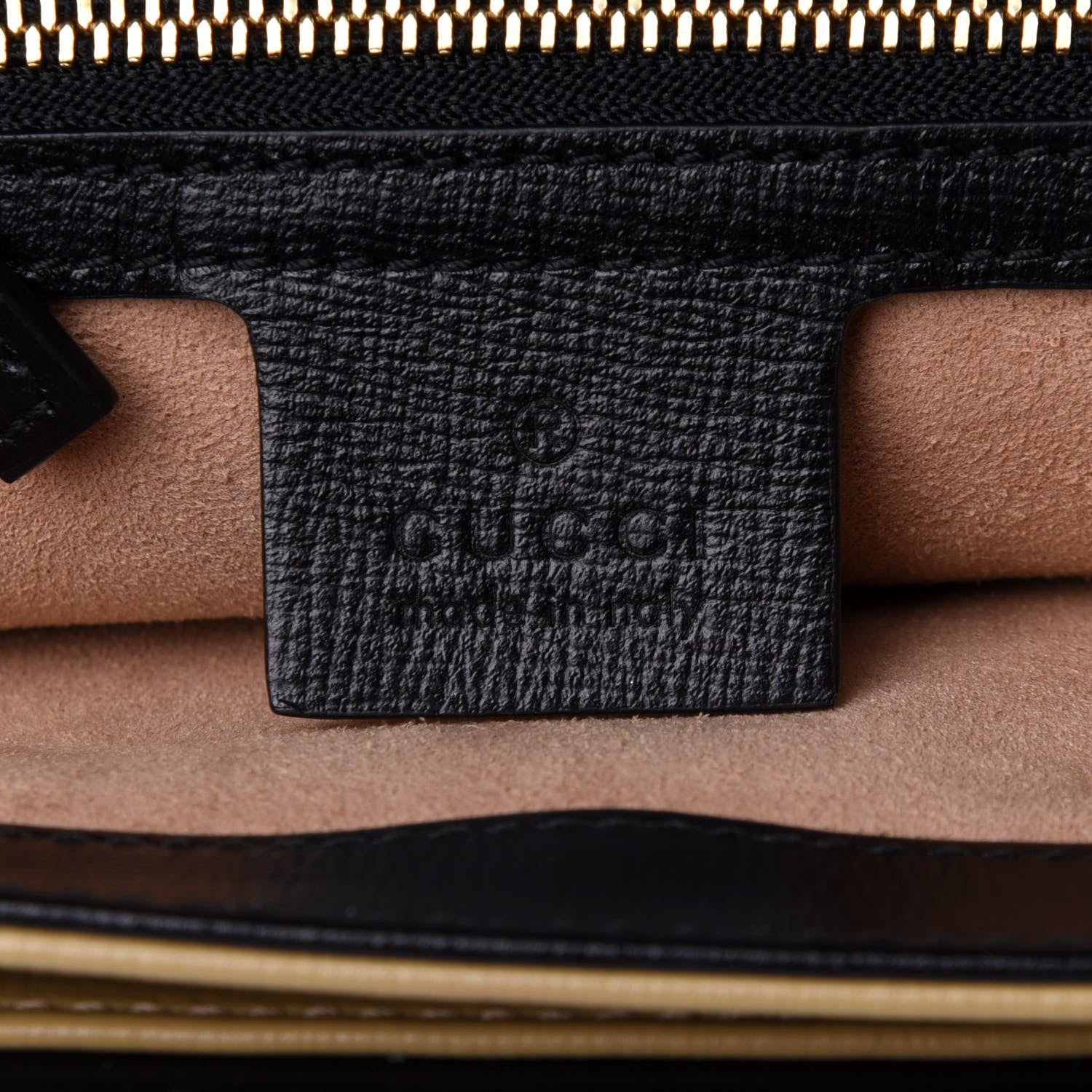 Gucci Azalea Calfskin Bi-Color Small Marina Chain Shoulder Bag Beige Black 5 of 10