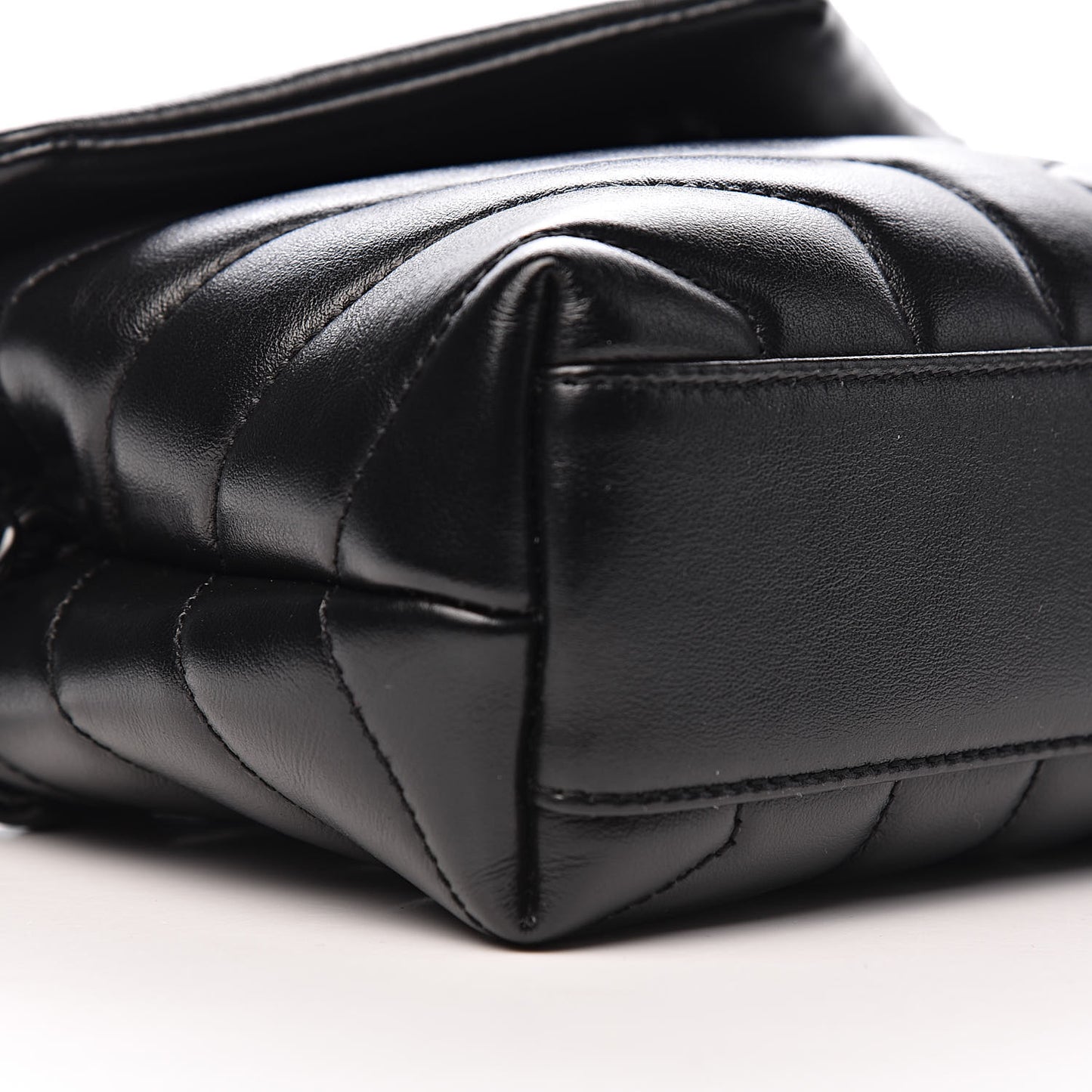 Calfskin Y Quilted Monogram Toy Loulou Crossbody Bag Black