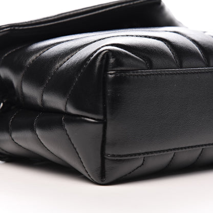 Saint Laurent Calfskin Y Quilted Monogram Toy Loulou Crossbody Bag Black 9 of 11