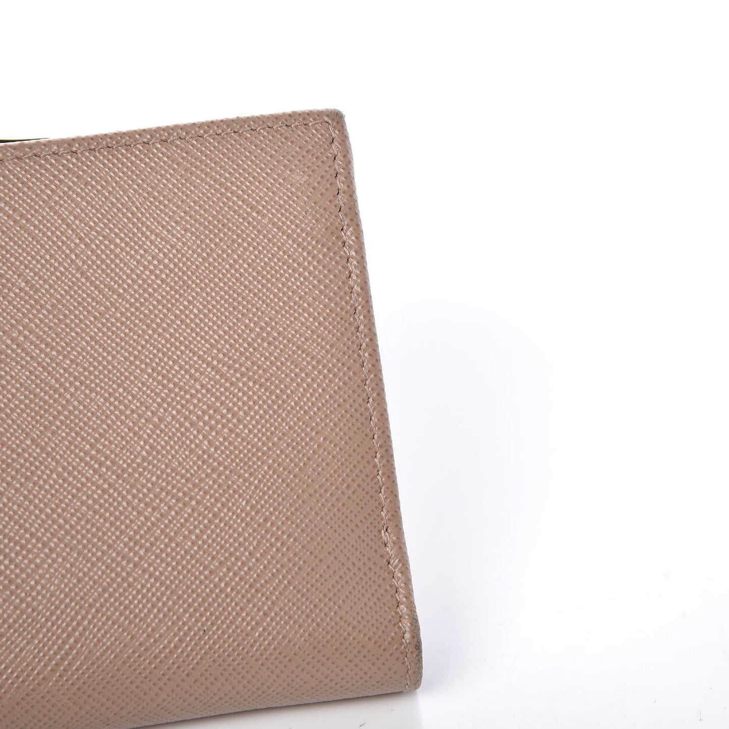 Saffiano Kiss Lock Compact Wallet Cammeo