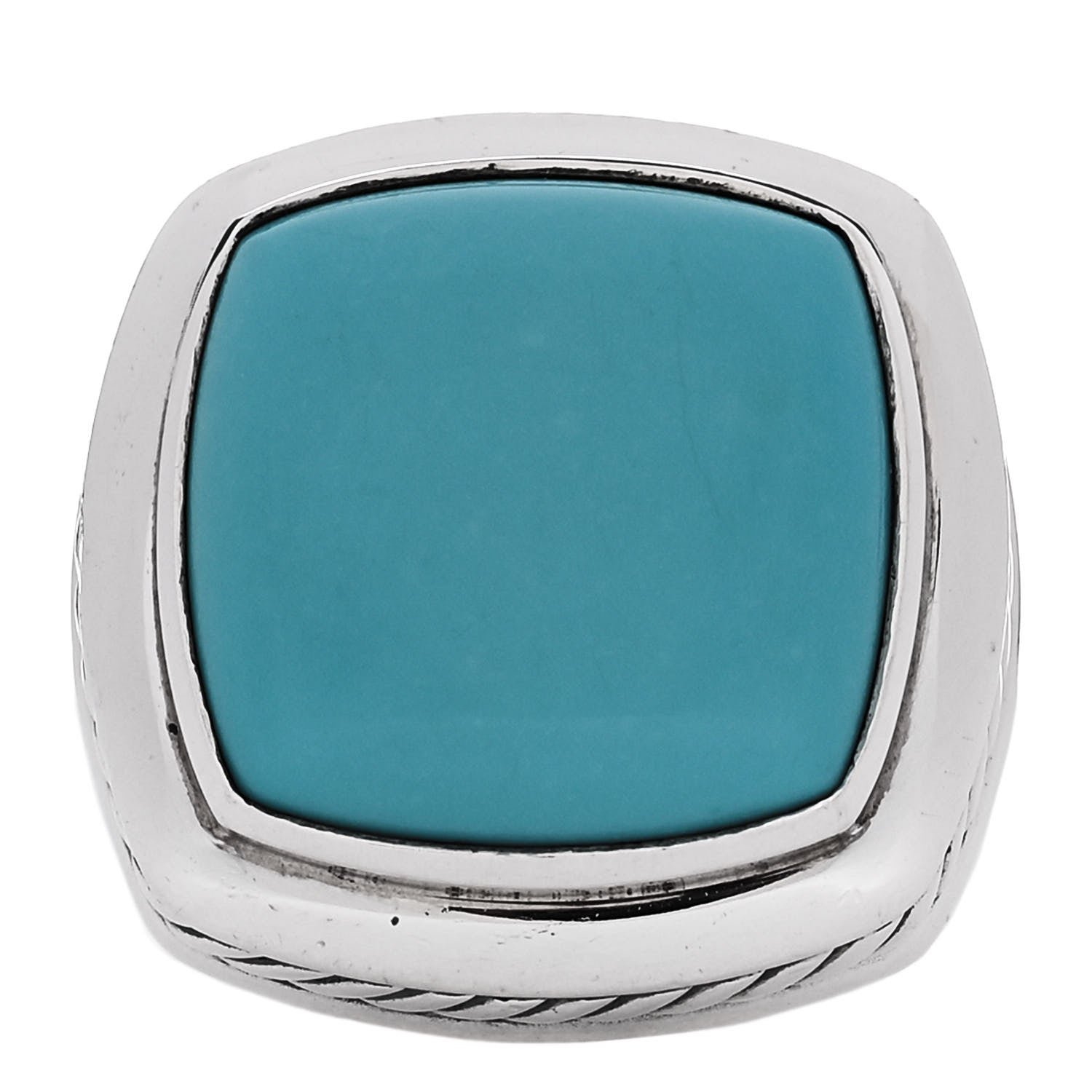 David Yurman Sterling Silver Turquoise 17mm Albion Ring 54 7 1 of 5