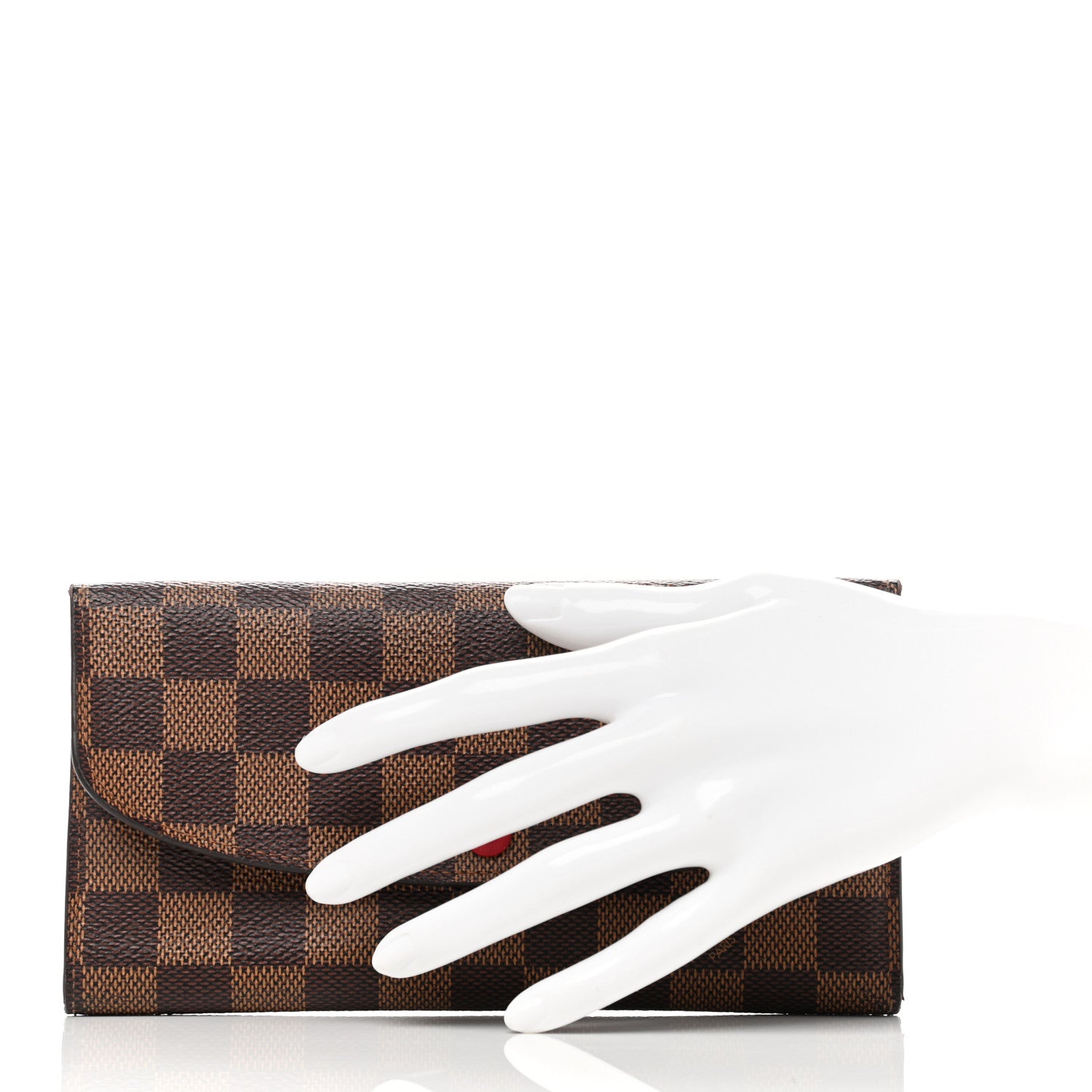 Louis Vuitton Damier Ebene Emilie Wallet Red 2 of 10
