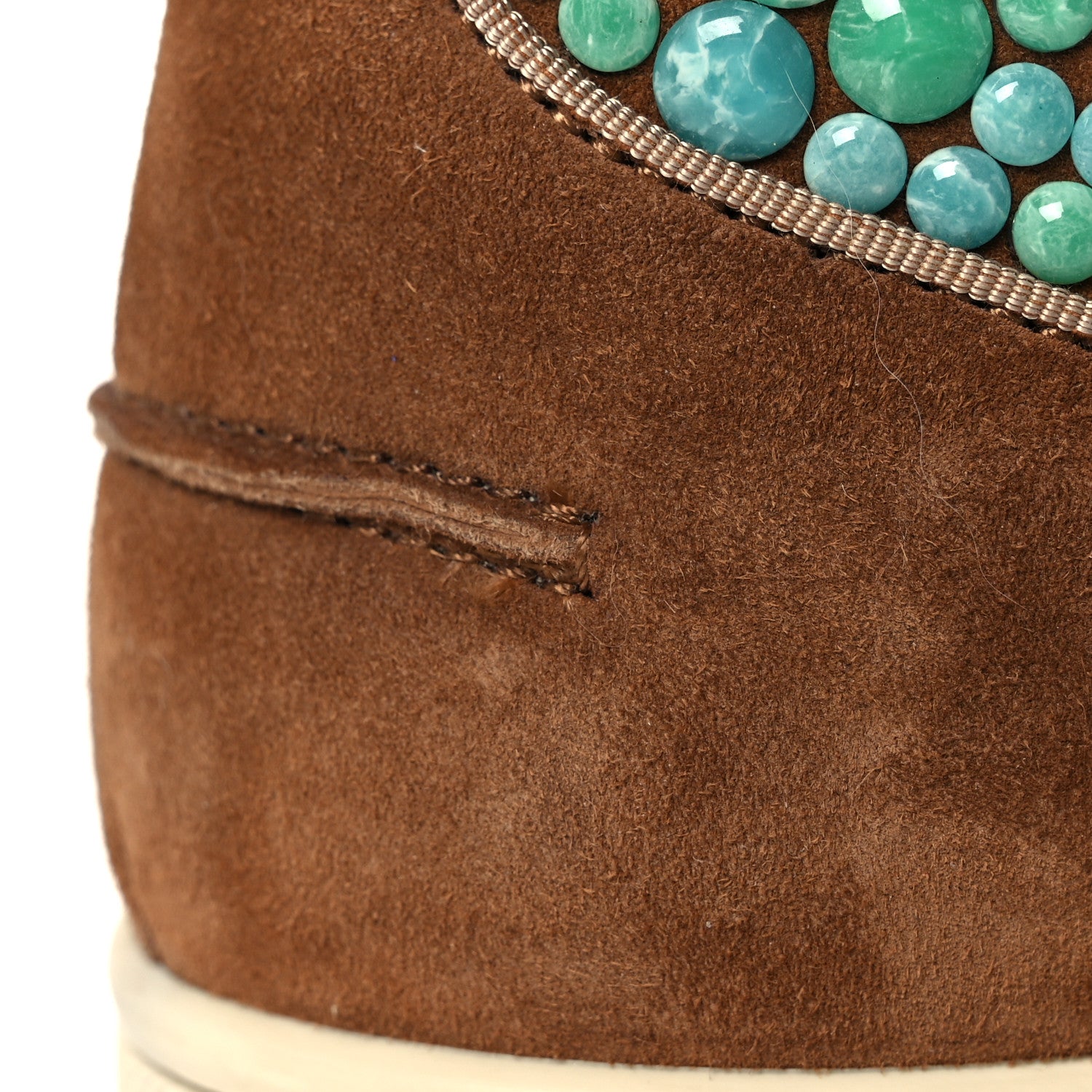 Christian Louboutin Calfskin Suede Minerom India Flat Sneakers 40.5 Turquoise 10 of 11