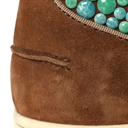 Christian Louboutin Calfskin Suede Minerom India Flat Sneakers 40.5 Turquoise 10 of 11