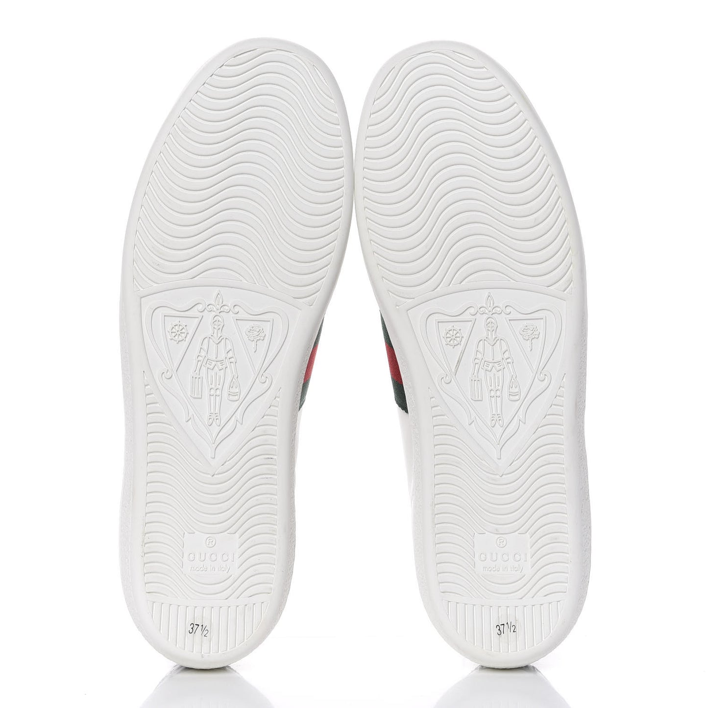 Calfskin Crocodile Web Ace Sneakers 37.5 White Green