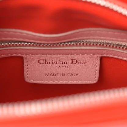 Christian Dior Lambskin Cannage Tri-Color Medium Lady Dior Orange Riviera Fuchsia Cosmopolitan Lipstick Natural 6 of 10