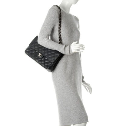 Chanel Caviar Quilted Jumbo Double Flap Black 2 of 10