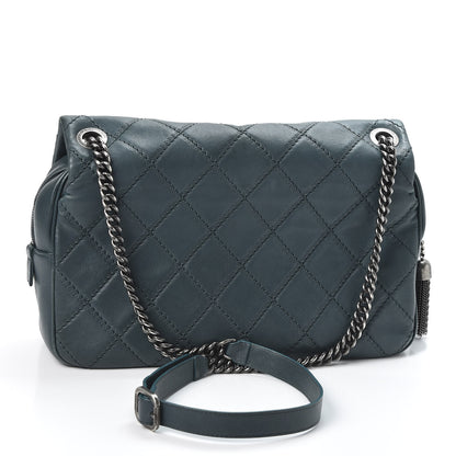 Chanel Calfskin Quilted Jumbo Coco Sporran Flap Dark Green 2 of 9