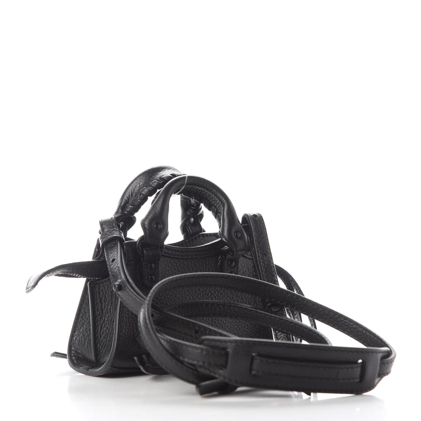 Grained Calfskin Neo Classic Black Hardware Super Nano City Crossbody Black