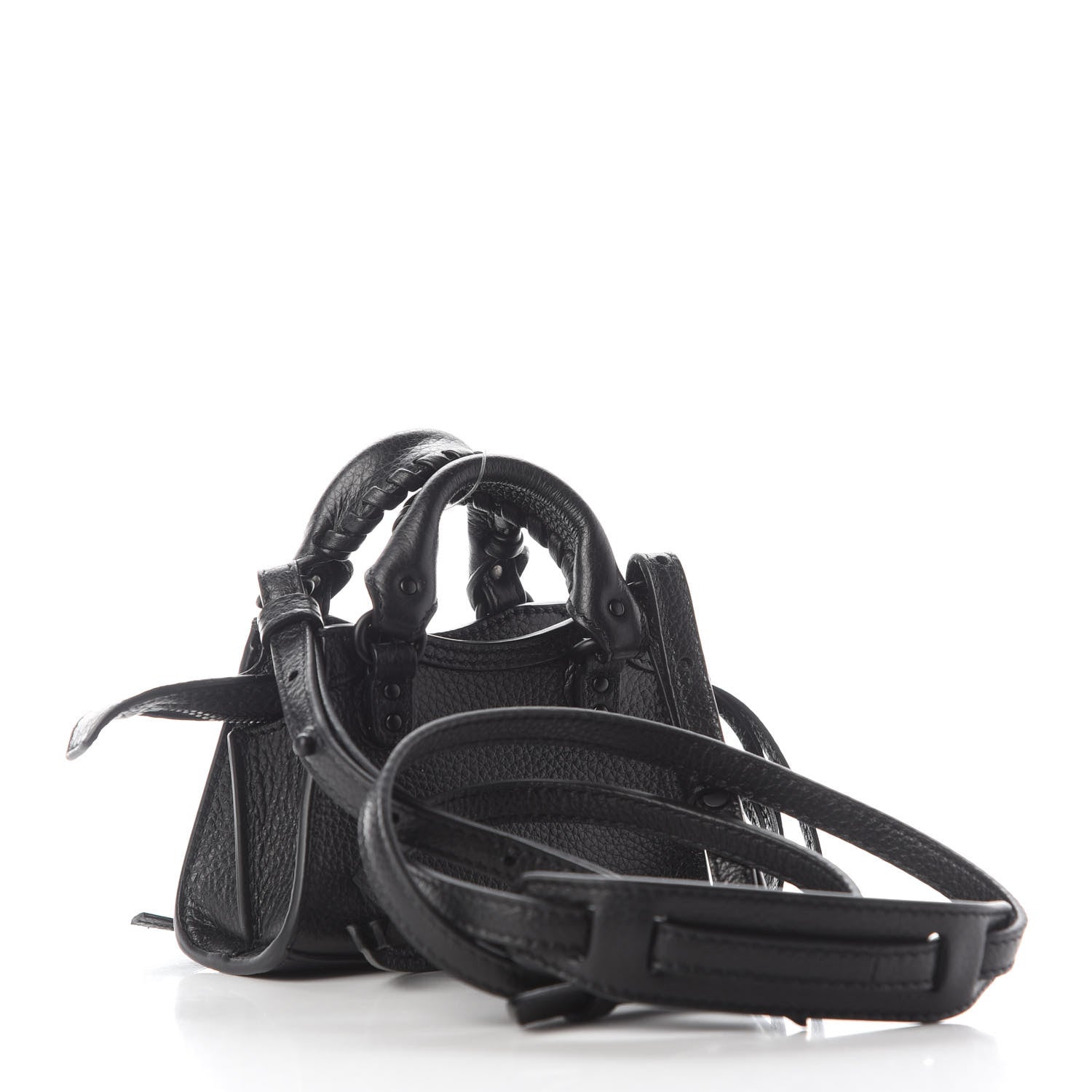 Balenciaga Grained Calfskin Neo Classic Black Hardware Super Nano City Crossbody Black 3 of 8