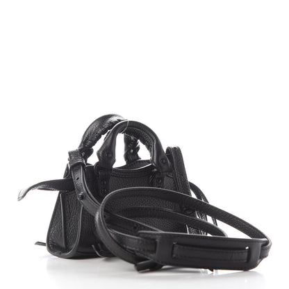Balenciaga Grained Calfskin Neo Classic Black Hardware Super Nano City Crossbody Black 3 of 8