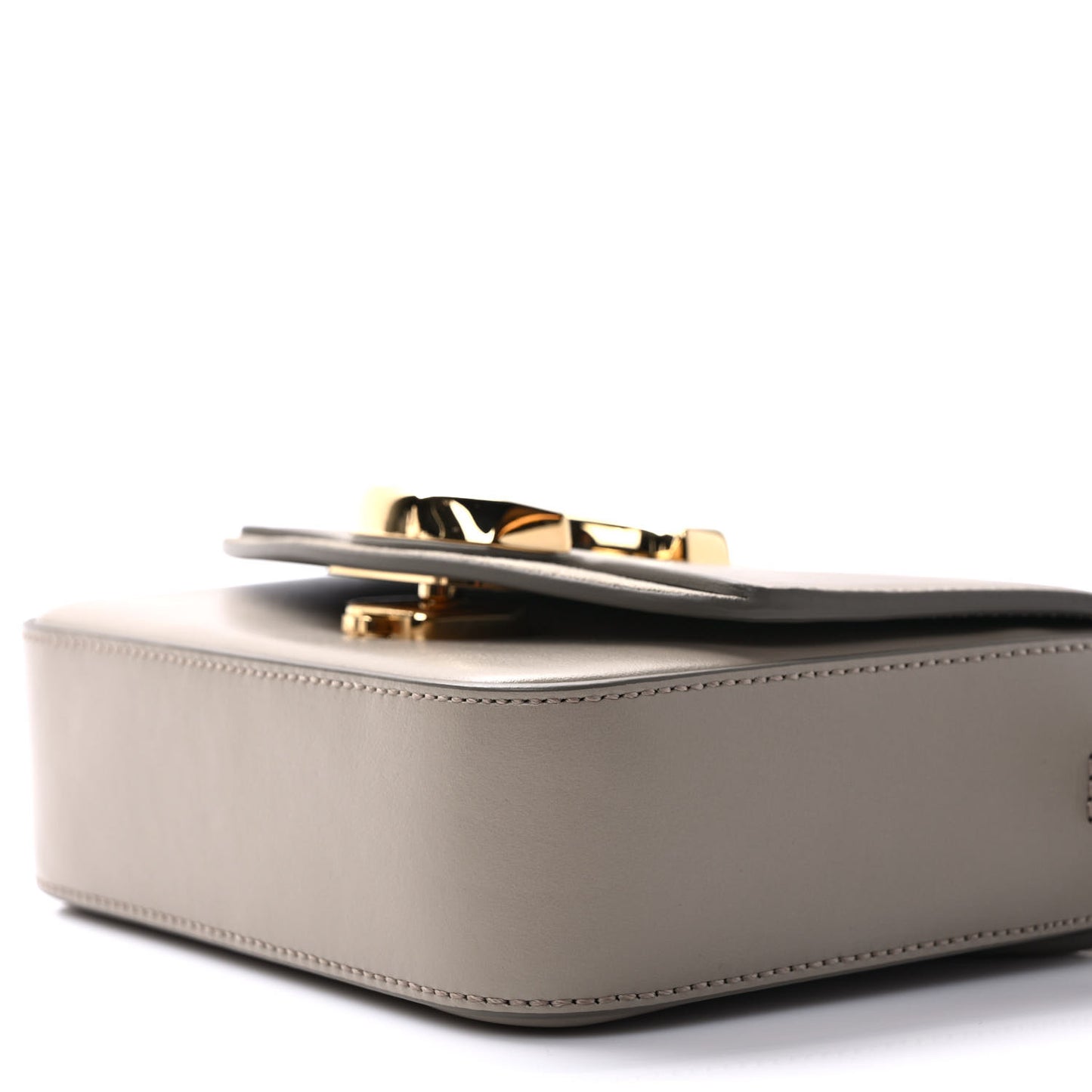 Shiny Calfskin Suede Mini C Double Carry Motty Grey