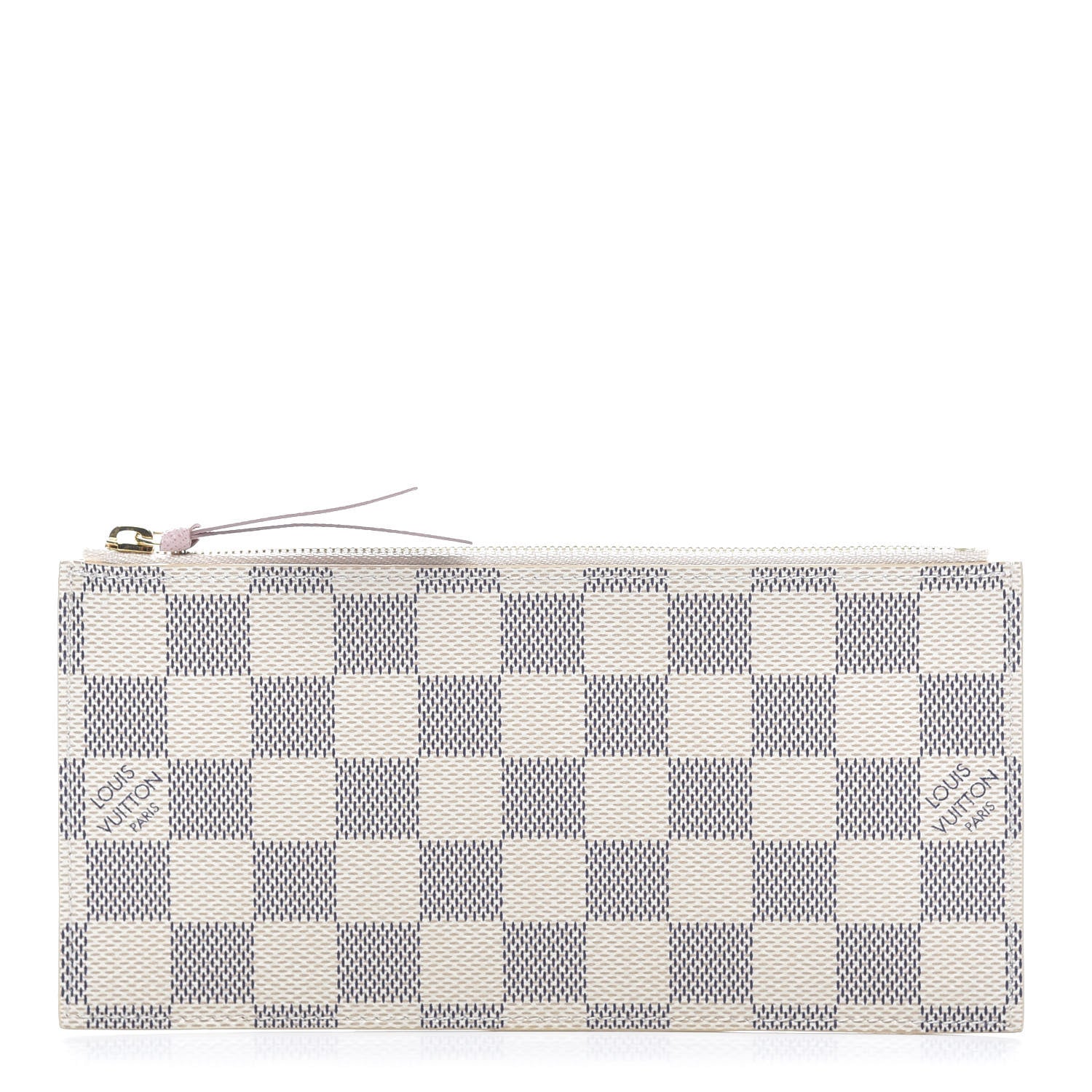 Louis Vuitton Damier Azur Felicie Chain Wallet Zippered Insert Rose Ballerine 1 of 8