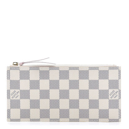 Louis Vuitton Damier Azur Felicie Chain Wallet Zippered Insert Rose Ballerine 1 of 8