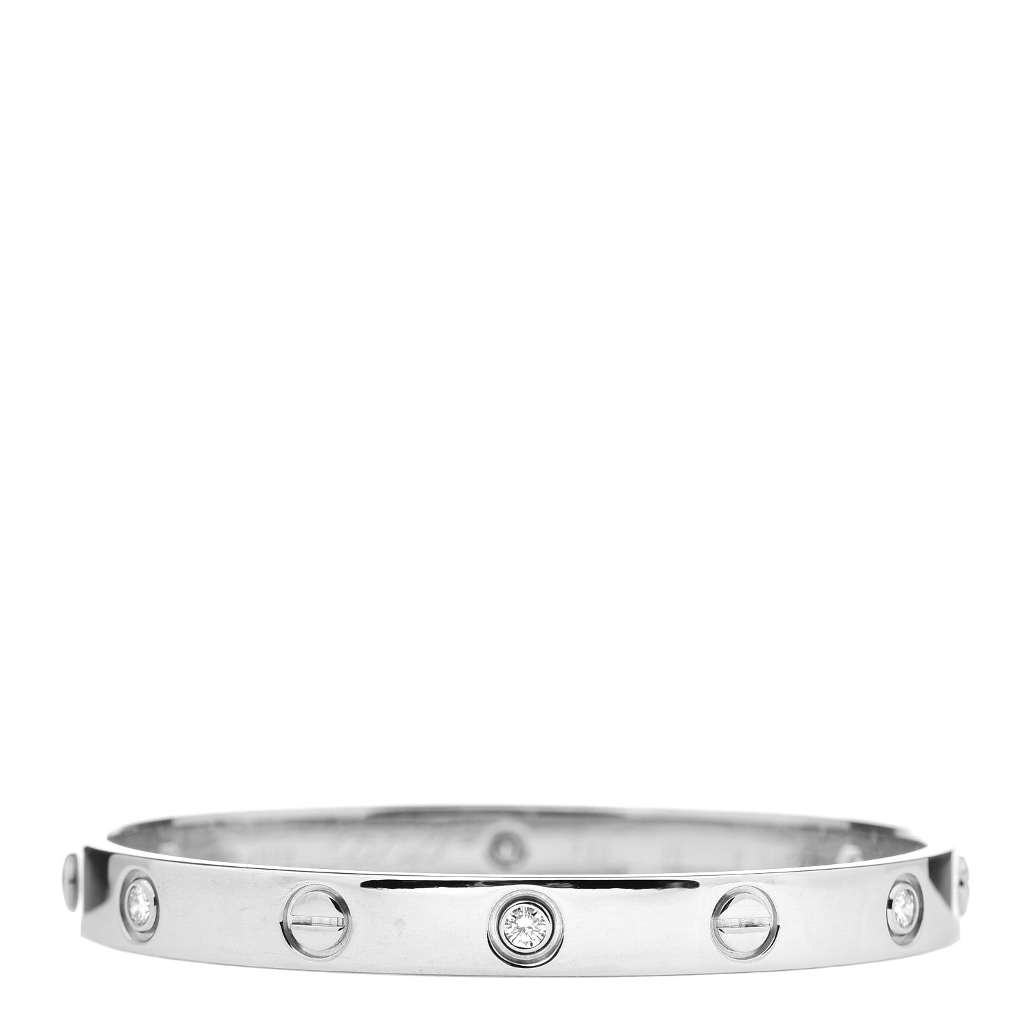 Cartier 18K White Gold 6 Diamond LOVE Bracelet 16 1 of 5