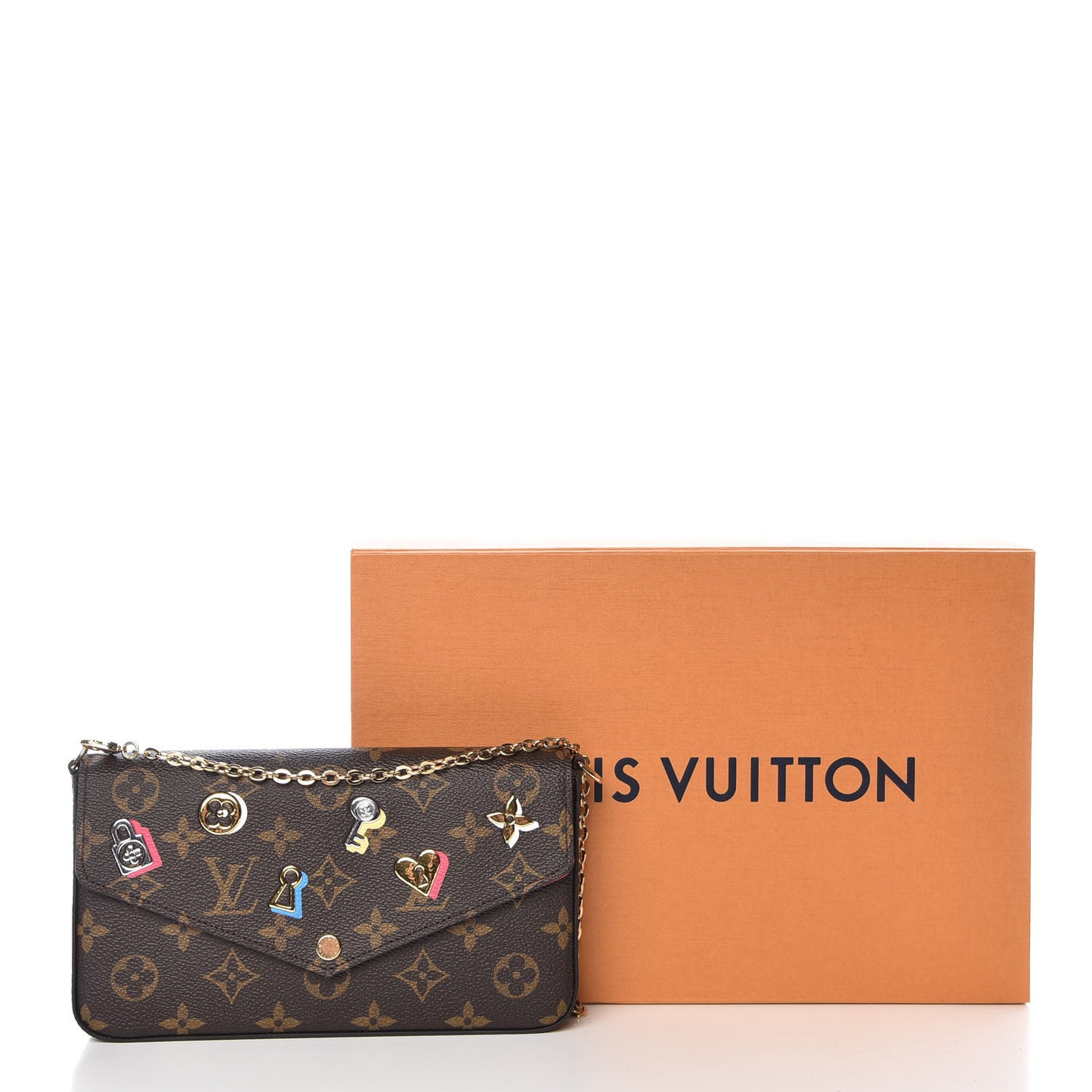 Monogram LV Love Lock Pochette Felicie Chain Wallet