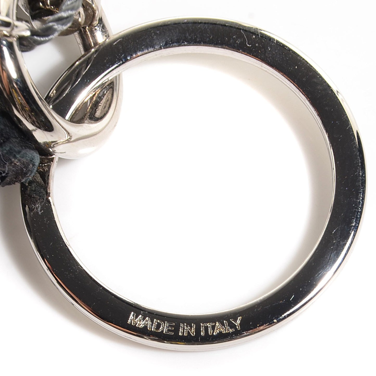 Calfskin Gator Charm Key Fob Black