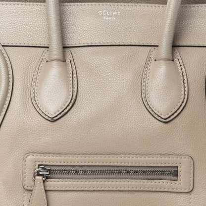 Celine Drummed Calfskin Mini Luggage Dune 8 of 19