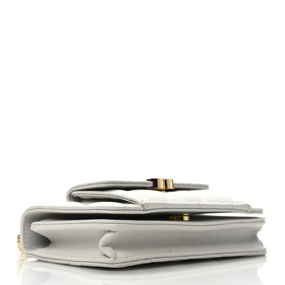 Chanel Caviar Quilted Pocket Twins Clutch With Chain White 4 of 10