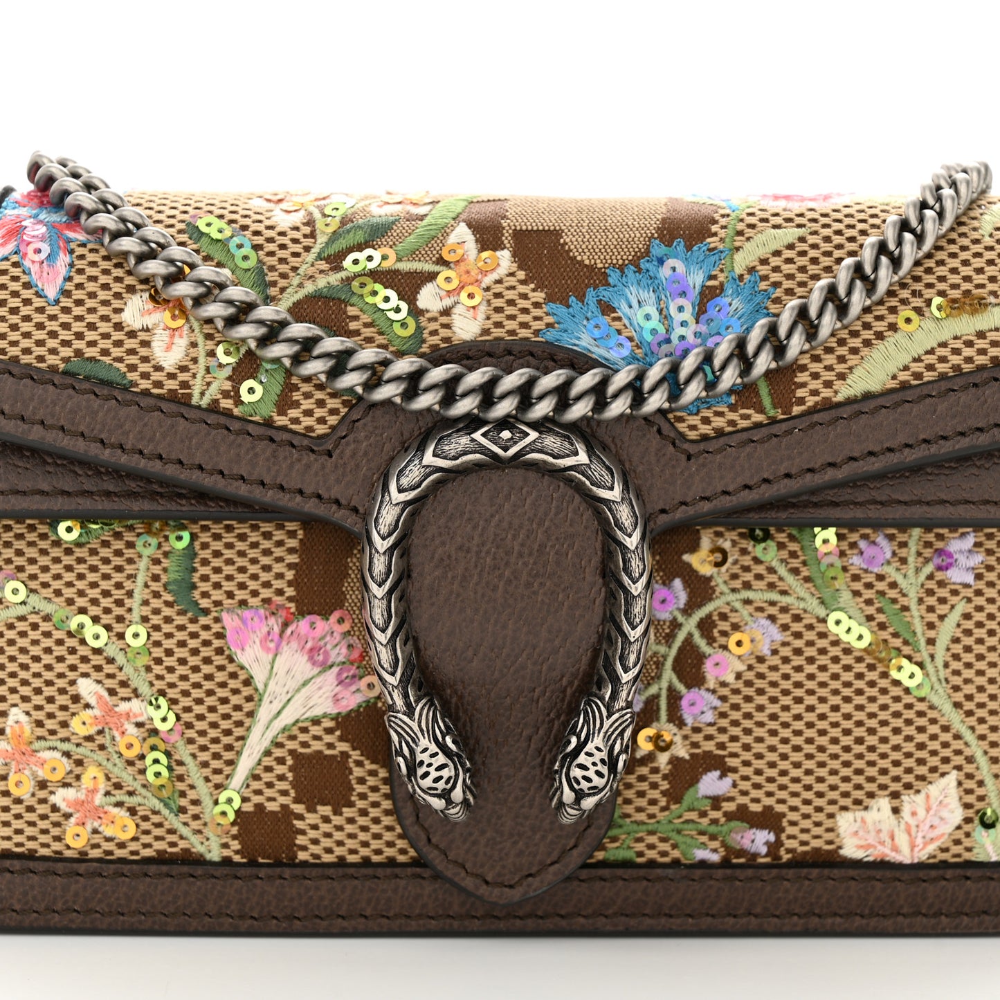 Monogram Jumbo GG Textured Dollar Calfskin Embroidered Super Mini Dionysus Shoulder Bag Camel Ebony New Acero Multicolor