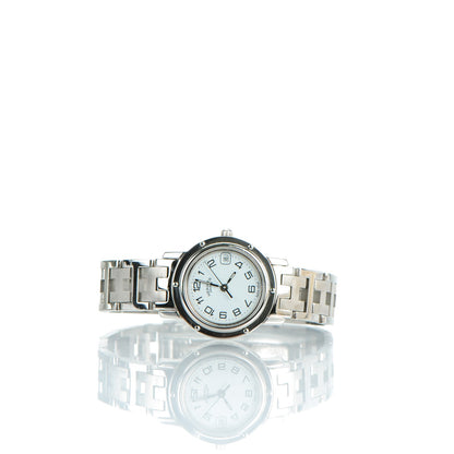 Hermes Stainless Steel 24mm Clipper Quartz Watch White 3 of 7