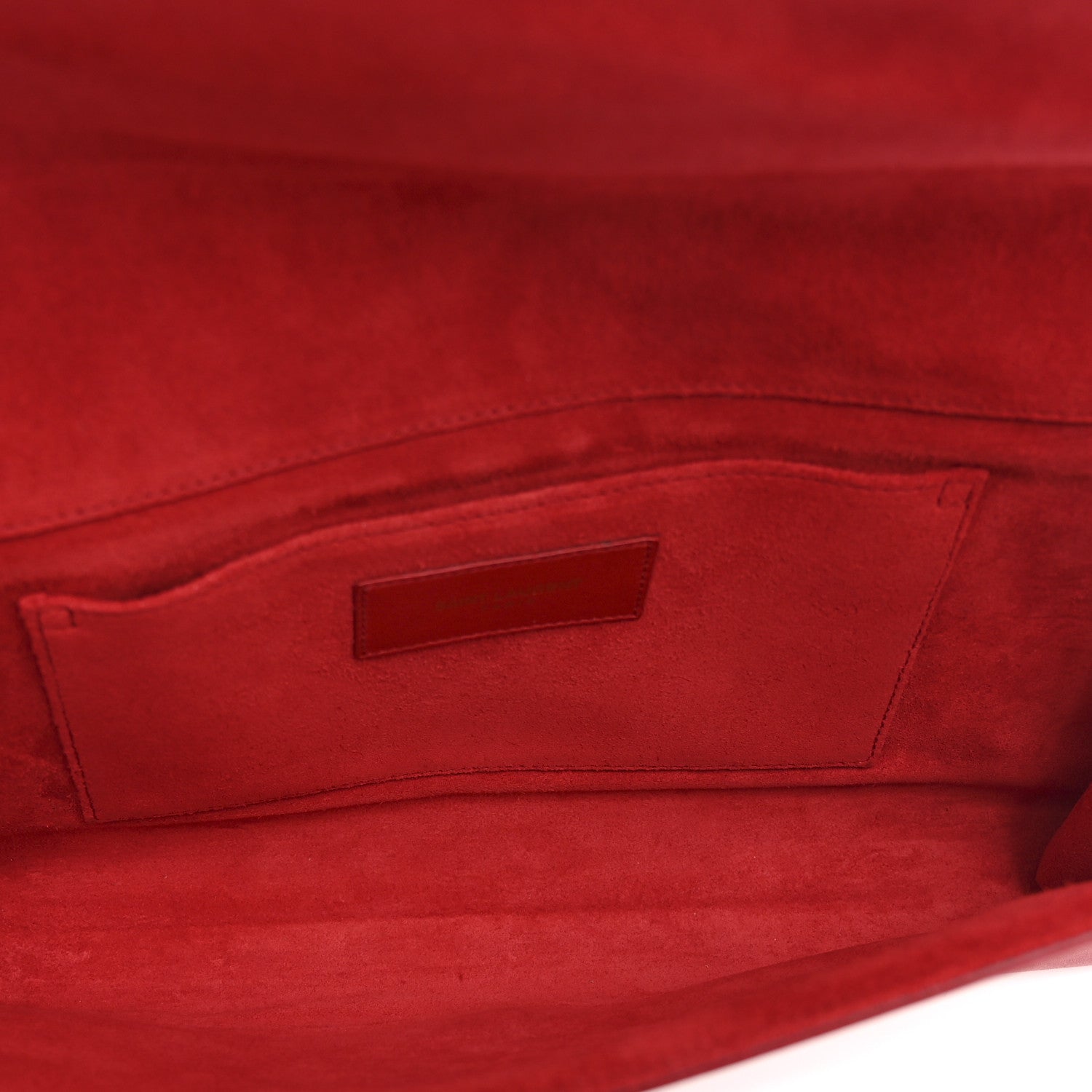 Saint Laurent Calfskin Classic Y Ligne Clutch Red 4 of 9