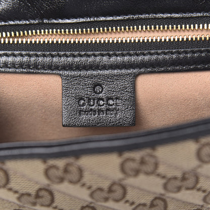 Gucci Monogram Matelasse Diagonal Small GG Marmont Shoulder Bag Beige Black 6 of 10