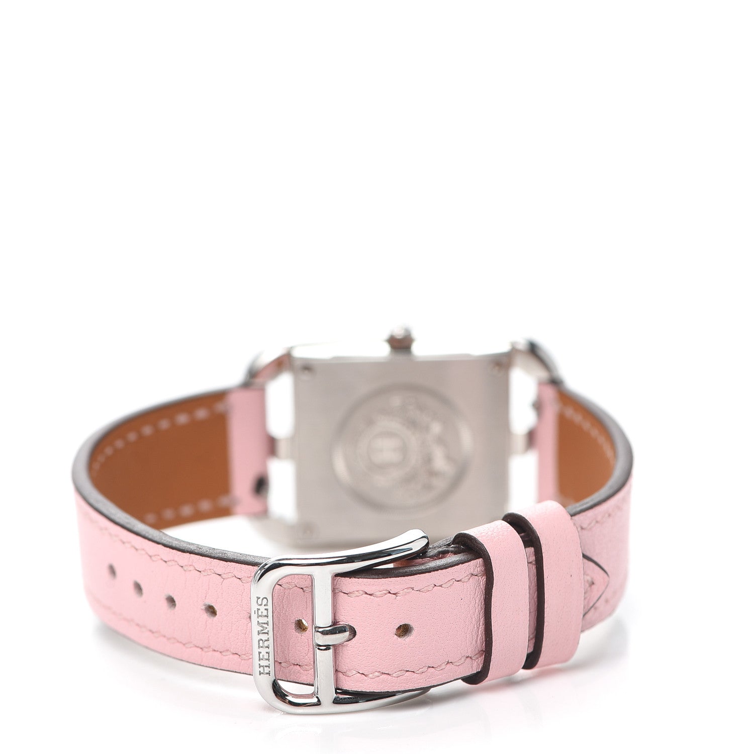 Hermes Stainless Steel Swift Diamond Pink Sapphire Mother of Pearl 23mm Cape Cod Quartz Watch Rose Sakura 3 of 5