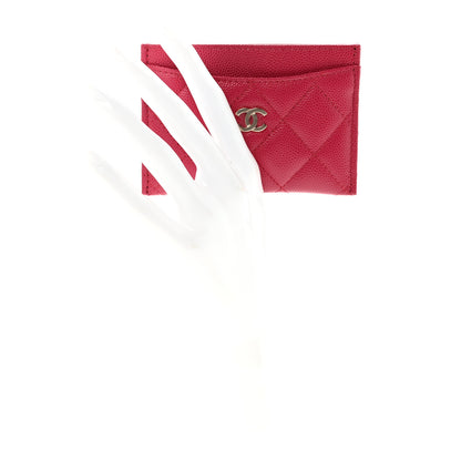 Chanel Caviar Quilted Card Holder Dark Pink 2 of 9