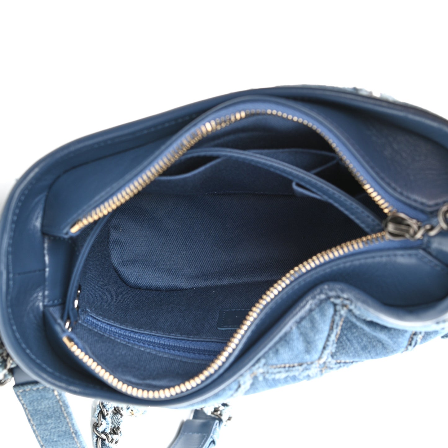 Denim Calfskin Small Gabrielle Hobo Blue
